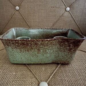 vtg Double Candle Holder Pottery by S Ballard Vermont 82